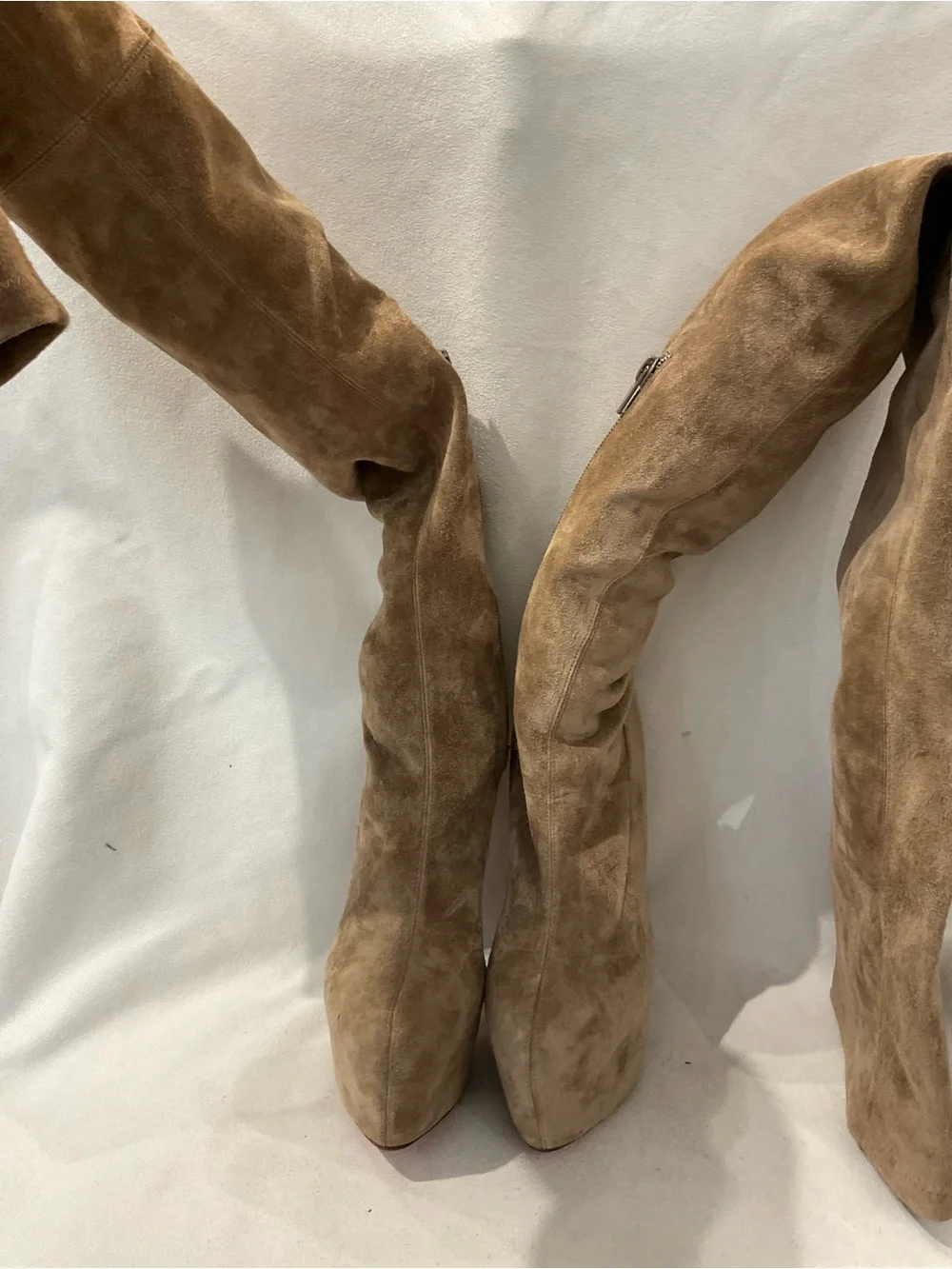 Christian Louboutin tan suede